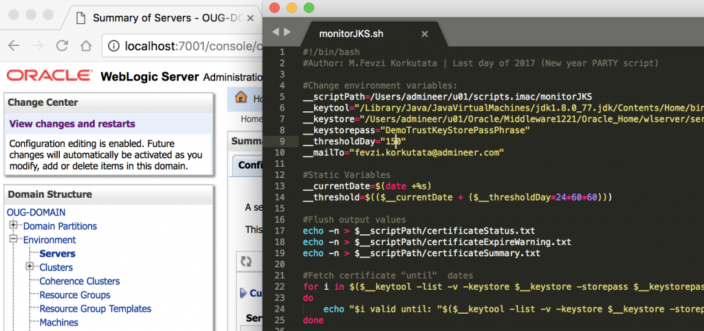 Monitoring Certificate Expiry Dates of a JAVA Keystore (.JKS) File in a WebLogic Domain (Shell Script, Scheduling, Alerting)